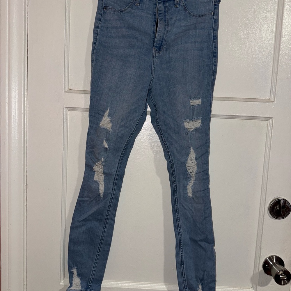 Hollister Light Blue Distressed Skinny Jeans